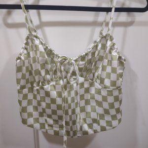 LA Hearts Checkered Corset Top